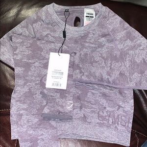 Gymshark Camo Purple Seamless Crop Top size SMALL